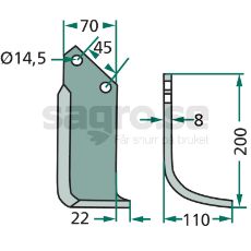 Jordfreskniv Maletti og Kverneland, perfekt for jordbearbeiding.
