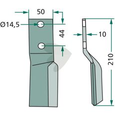 Rotorkniv for Maschio, Celli og Breviglieri, utmerket for jordbearbeiding.