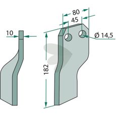 Allround rotorharvstind fra Maschio c-c 45mm hull 14,5mm, ideell for traktorer.