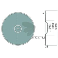 Skiveskjær del for John Deere, N283805, holdbar og pålitelig.
