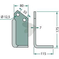 Jordfreseskjær Nardi med c-c 55mm og hull 12,5mm.