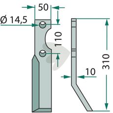 Jordfreseskjær Niemeyer med c-c 110mm og hull 14,5mm.