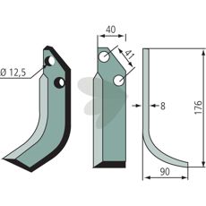 Jordfreseskjær for Bertolini/Nibbi, 41mm c-c, 12,5mm hull.