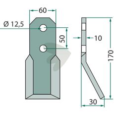 Pegoraro rotorkniv med høyde 170mm, viktig tilbehør for effektiv bearbeiding.