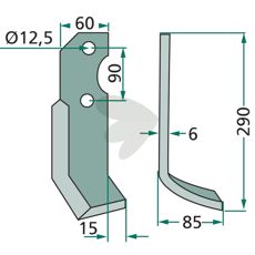 Effektiv Pegoraro jordfreskniv, ideell for kraftig jordbearbeiding.