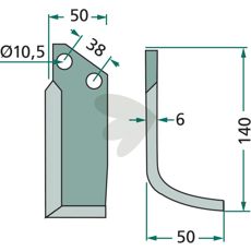 Freskniv Pegoraro c-c 38mm, utmerket for å bearbeide hagejord.
