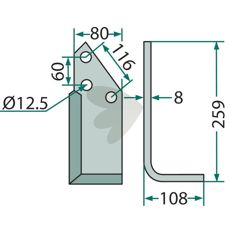 Jordfreskniv Pegoraro c-c 116/60mm, perfekt for profesjonelt jordbruk.