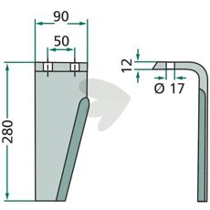 Muratori rotorharvtann 90X280mm, perfekt for presisjonsarbeid i jordbruket.