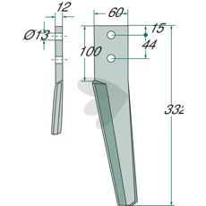 Rotorharvtann for Maschio, Moreni og Falc, slitesterk og effektiv.