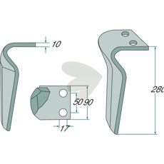 Rotorharvtann fra Terranova/Eberhardt, viktig for effektiv jordbearbeiding.