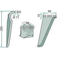 Maschio rotorharvtann 90X295mm, ideell for effektiv jordbehandling.
