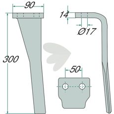 Rotorharvtann for Sicma, Moreni, Pöttinger og Landsberg for effektiv bearbeiding.