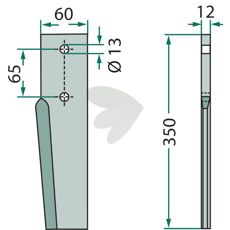 Breviglieri rotorharvtind 350mm for effektiv jordbearbeiding.