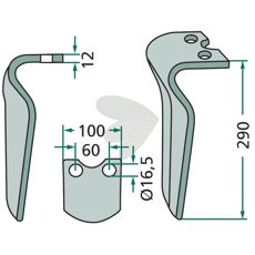 Morra rotorharvtind med spesifikk gjenge, perfekt for profesjonelt bruk.
