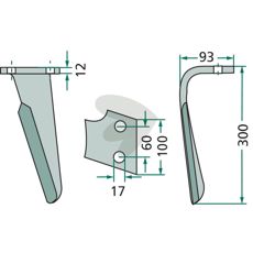 Alpego rotorharvtind, 100x300mm, perfekt for jordbearbeiding.