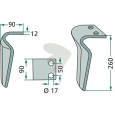 Breviglieri rotorharve-tind, 260mm, kraftfull for jordbearbeiding.