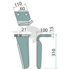 Venstre rotorharve-tind Fe7U00034, spesifikk for presisjonsarbeid.