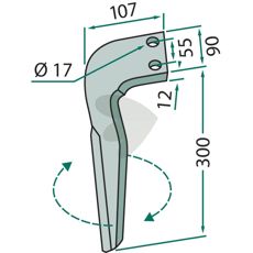Frandent rotorharvtind 90x300mm, optimal for effektiv dyrking.