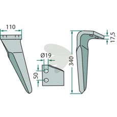 Rotorharvtind Maletti, 110X340mm med 19mm hull for effektiv bearbeiding.