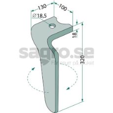 Rotorharvtind kompatibel med Accord, Kverneland og Maletti-maskiner.