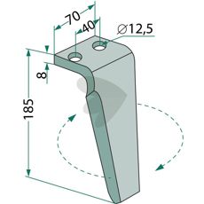 Muratori rotorharvtann, designet for robust og holdbar bruk i landbruket.