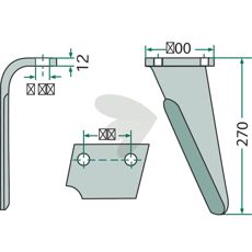 Rotorharvtann Perugini, 100X320mm, hull 17mm, for effektiv jordbearbeiding.