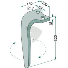 Rabe rotorharvtann, passer artikler 84231801 og 84231803, holdbar og effektiv.