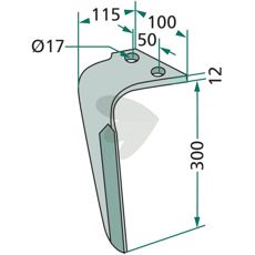 Rau rotorharvtind, 100X300mm, hull 17mm, for langvarig bruk.