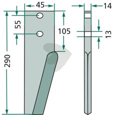 Komplett sett av høyre og venstre rotorharvtind for effektiv bearbeiding.