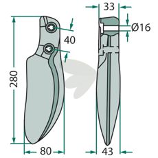 Hulltind for montering, designet for effektiv jordarbeid.