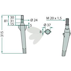 Rotorharvtind for Celli, Perugini og Rotorland, ideell for effektiv harving.