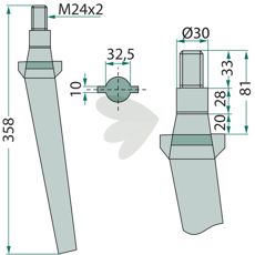 Remac rotorharvtenner 32,5X358mm gjenger M24X2, holdbar og pålitelig.