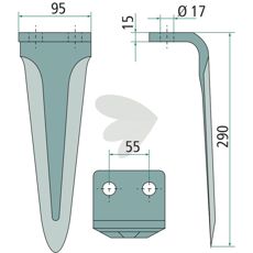 Morra rotorharvtenner 95X290mm med 17mm hull, perfekt for tøffe oppdrag.