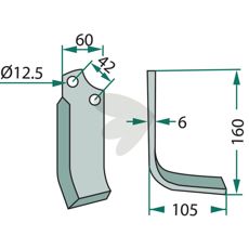 Sicma jordfreskniv med c-c 42mm, ideell for dyp jordbearbeiding.