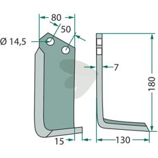 Sicma jordfreskniv med c-c 50mm, optimal for tung jordbearbeiding.