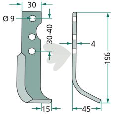 Jordfreskniv for Solo, c-c 30-40mm, perfekt for jordbearbeiding.