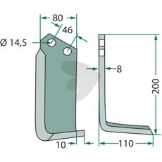 Jordfreskniv Sovema, 46mm c-c, perfekt for både hjemme- og profesjonell bruk.