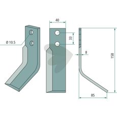 Jordfreskniv Zappator med dimensjonene 33mm og 10,5mm hull.