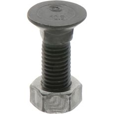 Plogskruer M12x40 med mutter, 25-pakning, ideelle for styrking av landbruksutstyr.