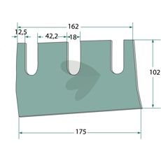 Høyre diagonal kniv for mais, effektiv ved høstearbeid.