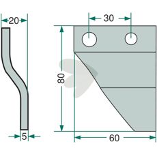 Rydder for venstre side, designet for effektiv hogst.