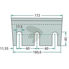 Kniv med hard belegg for gress, artikkelnummer Z49622, ideell for effektiv gressklipping.