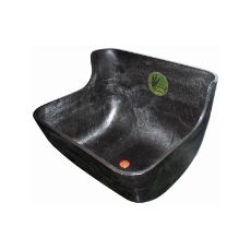 Fôrkrybbe i svart for frontmontering, ideell for effektiv fôrhåndtering.