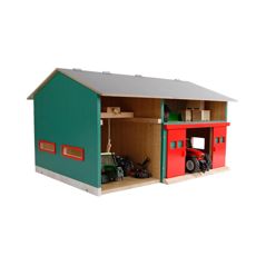 Modell av et gårdsverksted i skala 1:32, perfekt for samlere.