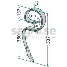 Agrilla Super pinn komplettert med skjær og skrue for direkte bruk.
