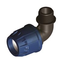 Vinkelrør skrukobling 1" for sterk og sikker rørtkobling.