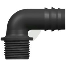 Vinklet munnstykke 16 x 1/2" for rettet vannedosering i landbruket.