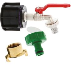 Adaptersats i messing for kuleventil IBC, øker fleksibiliteten i tilkoblinger.