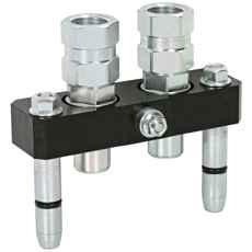 Mobil Multifaster 2x3/8 BSP, passer for 1/2 med trykk opp til 250 Bar.