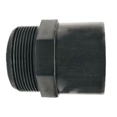 PVC-U muffe med limhylse og utvendig gjenge for holdbare koblinger.